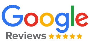 The Google Reviews logo, essential for marketing, features "Google" in vibrant colors with "Reviews" subtly in gray. Below it, five yellow stars shine bright. Perfect for showcasing your outdoor living products like outdoor blinds with stellar customer feedback.