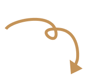 A simple brown, curly arrow pointing downward, featuring a loop in the center. Perfect for illustrating digital marketing strategies or SEO flow, the arrow is set against a transparent background.