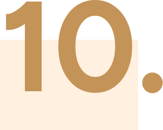 The image showcases a large number "10" in bold, brown text on a beige rectangular background, reminiscent of a digital marketing infographic layout.