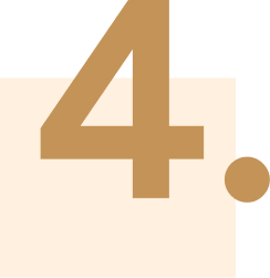 The image displays a bold, tan number 4 with a dot beside it, resembling patio tiles against a light beige backdrop.