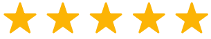 Five yellow stars arranged in a horizontal line on a transparent background, symbolizing a top-tier five-star rating—a digital marketing hallmark for success.